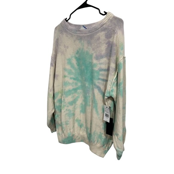 Black Tape NWT Tie Dye Sweater Vanilla Turquoise Purple Size Small - Picture 3 of 10
